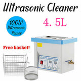 Industrial Ultrasonic Cleaner Tank Heater w Basket  4.5L