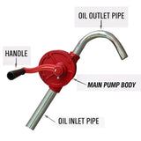 Goplus Manual Hand Crank Rotary Pump Oil Fuel Transfer Suctin Drum Barrel New