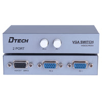 DTECH 2 Port VGA Switch Box SVGA Monitor Video Selector 2 in 1 out for PC TV