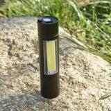 XANES 1518 XPE+COB 2Lights 1000Lumens 3Modes USB Rechargeable Brightness EDC LED Flashlight Suit